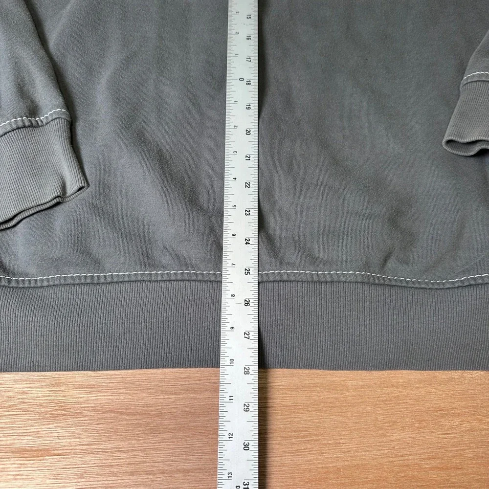 True Religion Mens Charcoal Gray Big T Stitch Buddha World Tour Zip Hoodie 2XL